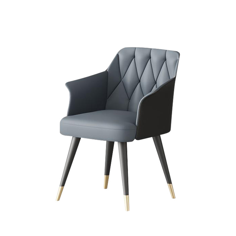 Modern Kitchen Dining Side Chair Faux Leather Upholstered Arm Chair