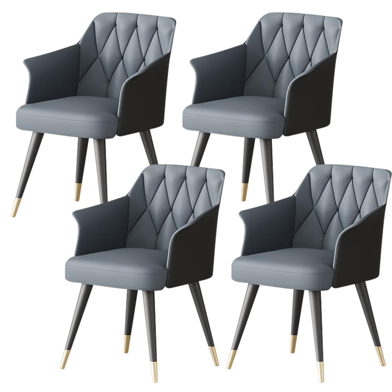 Modern Kitchen Dining Side Chair Faux Leather Upholstered Arm Chair