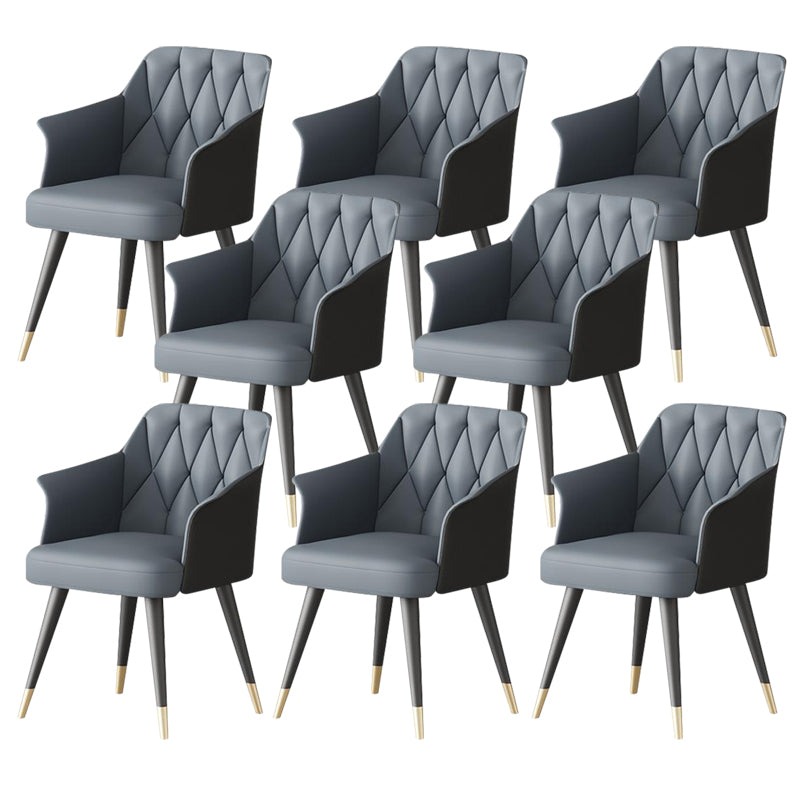 Modern Kitchen Dining Side Chair Faux Leather Upholstered Arm Chair