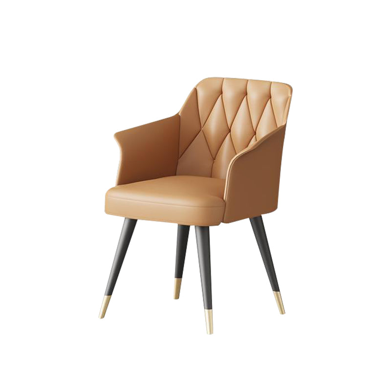 Modern Kitchen Dining Side Chair Faux Leather Upholstered Arm Chair