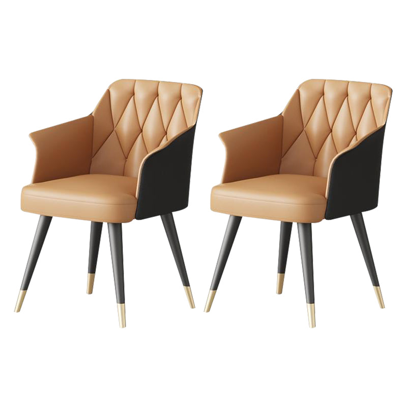 Modern Kitchen Dining Side Chair Faux Leather Upholstered Arm Chair
