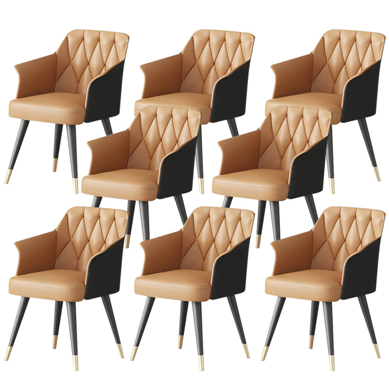 Modern Kitchen Dining Side Chair Faux Leather Upholstered Arm Chair