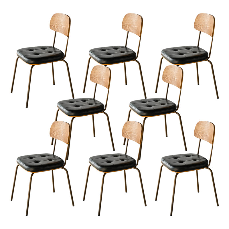 Upholstered Industrial Dining Chair Metal Dining Room Kitchen Chair