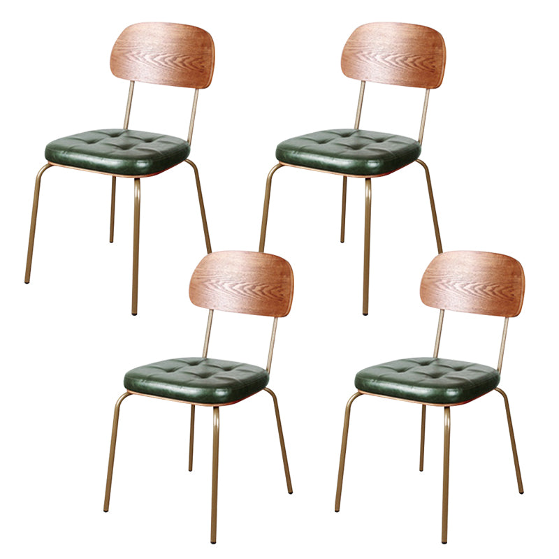 Upholstered Industrial Dining Chair Metal Dining Room Kitchen Chair