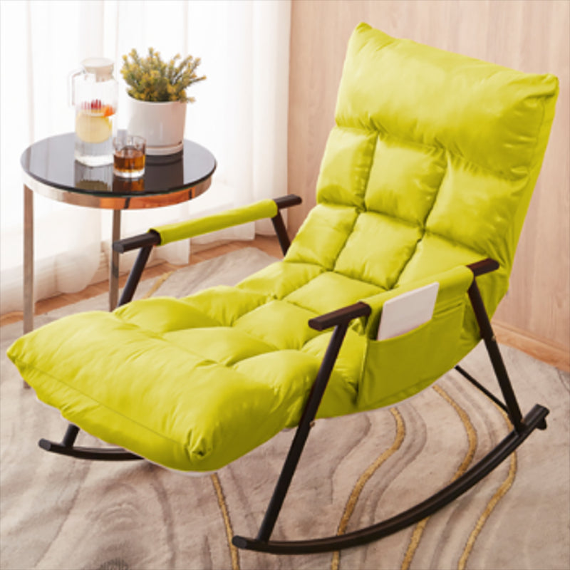 Tufted Cushions Rocker Chair Whole Colored Modern Fabric Rocker Chair in Living Room