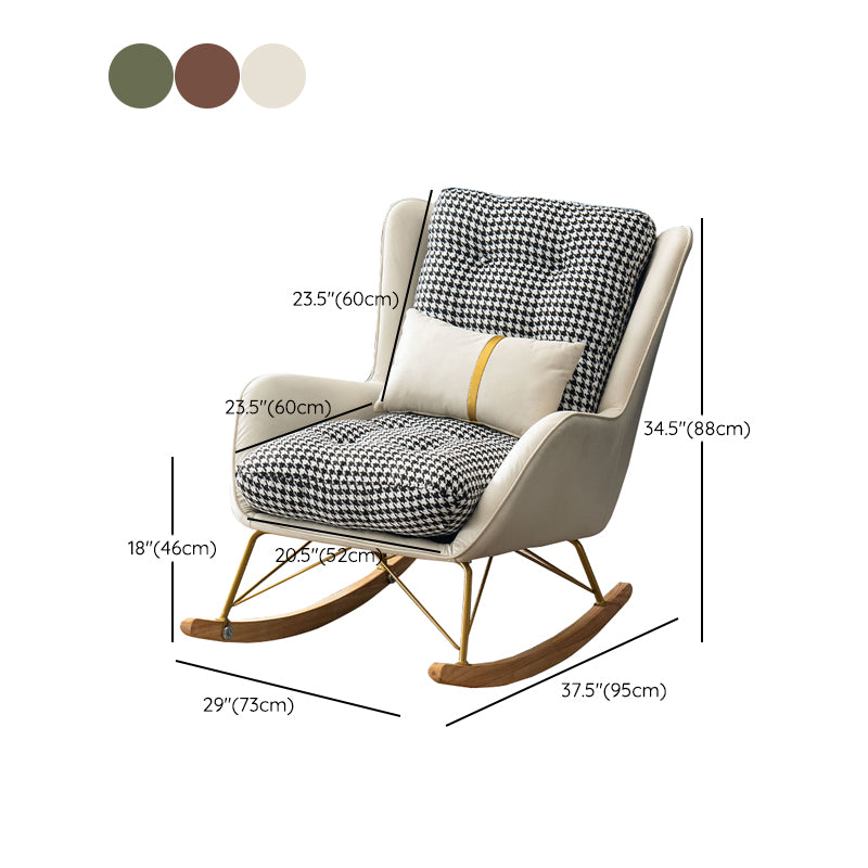 Modern Upholstered Rocker Chair Metal Frame Dirt Resistant Rocker Chair
