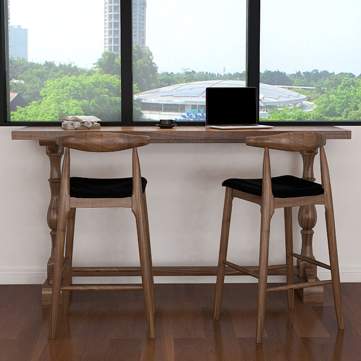 Brown 1/2/3 Pieces Pub Dining Set Solid Wood Table and Stool Set