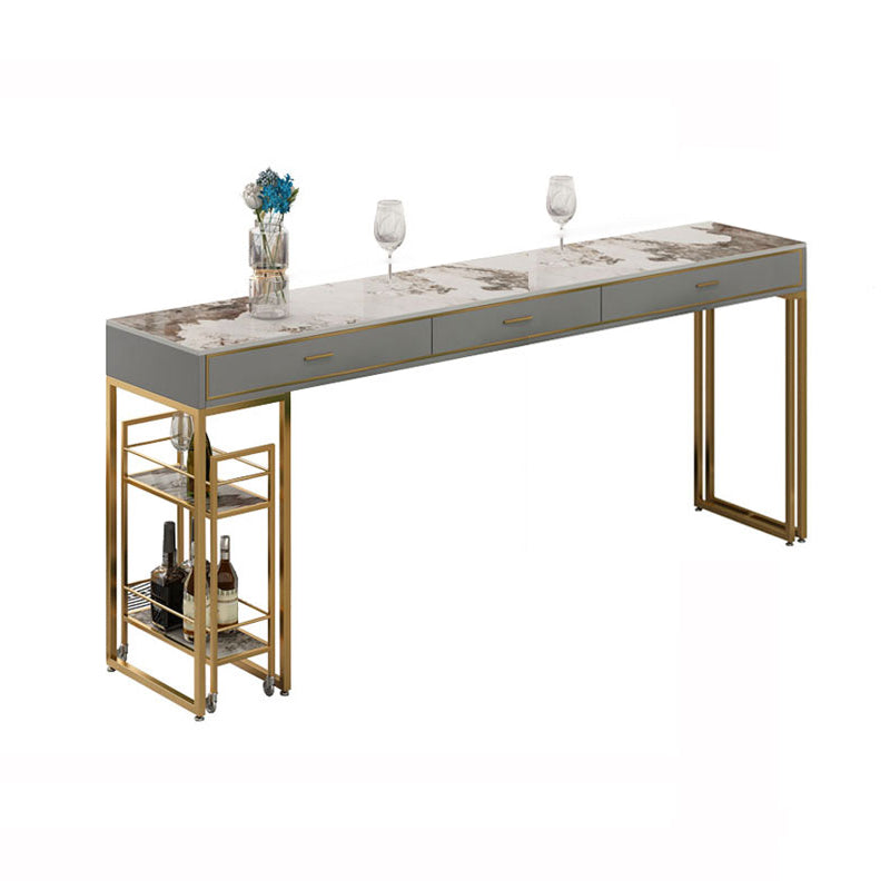 Rectangular Bar Stool and Table Set 1/3 Pieces Pub Table Set for Dining Room