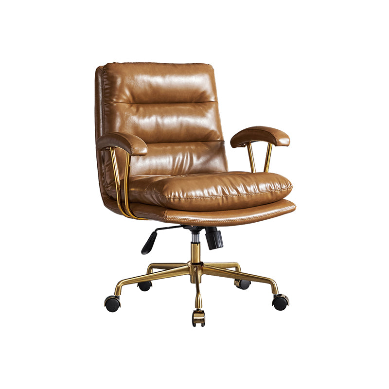 Modern Chair Adjustable Seat Height Padded Arms Desk Chair with Wheels