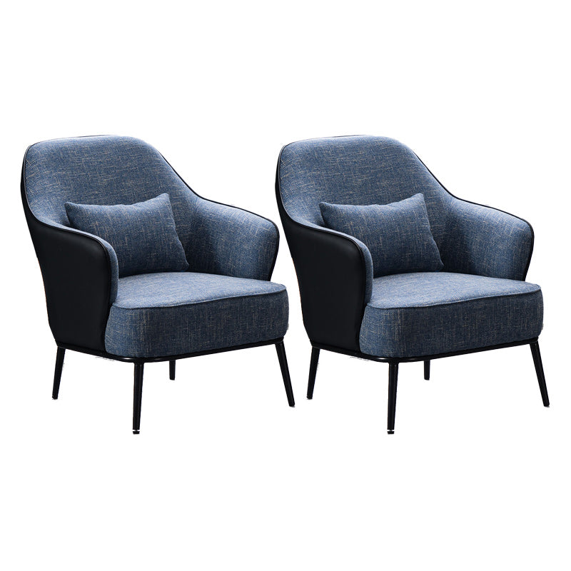 Modern Armchair Solid Color Pillow Back Basic Four Legs Chair