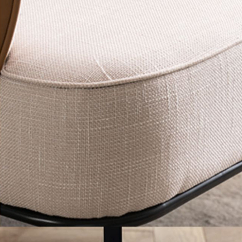 Modern Armchair Solid Color Pillow Back Basic Four Legs Chair