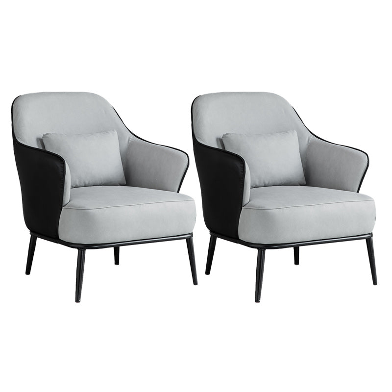 Modern Armchair Solid Color Pillow Back Basic Four Legs Chair