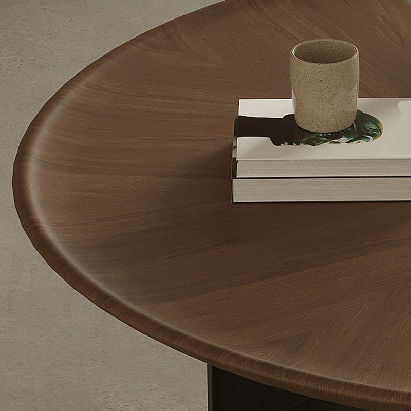 Modern Wood Coffee Table Round Nesting Coffee Table Set for Living Room