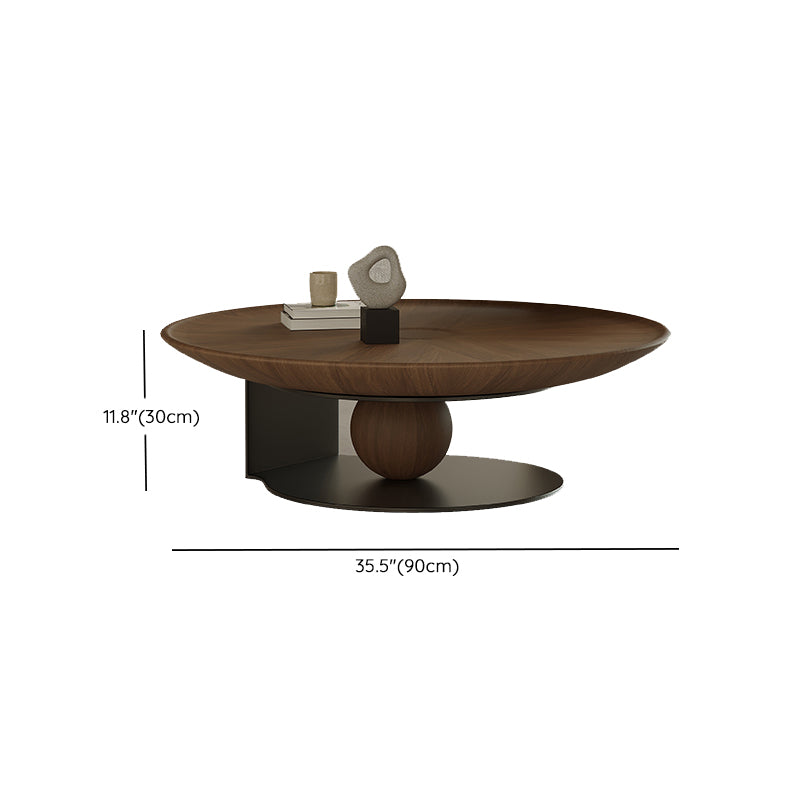 Modern Wood Coffee Table Round Nesting Coffee Table Set for Living Room
