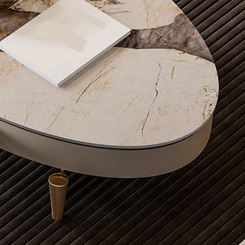 17"H Glam Coffee Table Slate Single Coffee Cocktail Table with Storage