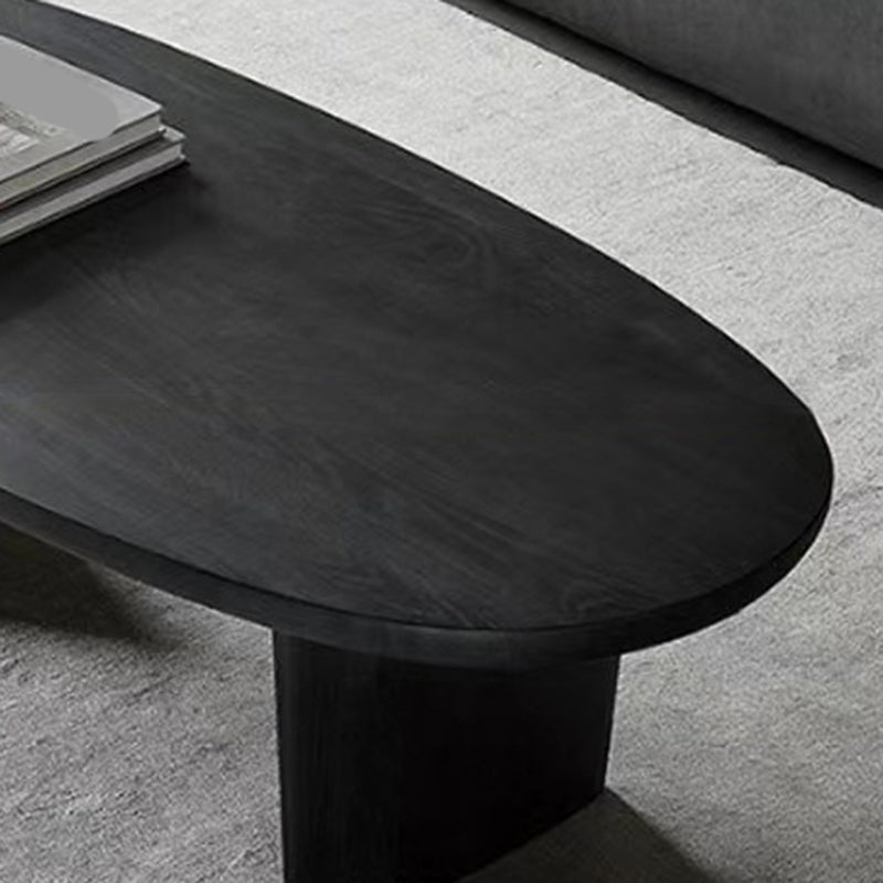 Modern Solid Wood Coffee Table Oval Sled Coffee Table for Living Room
