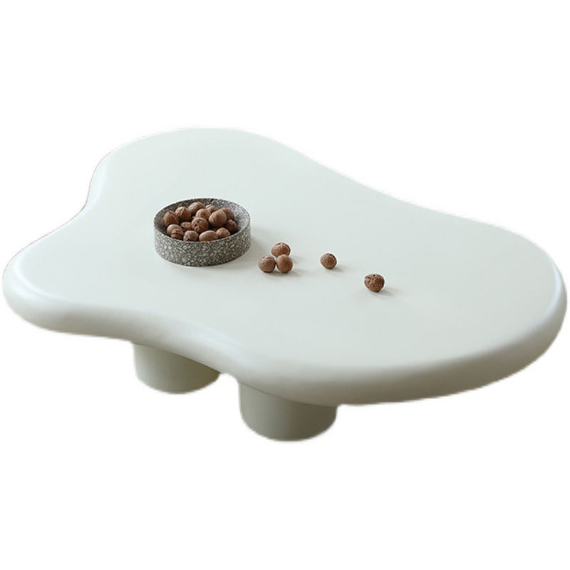 14"H Contemporary Coffee Table White Single Coffee Cocktail Table