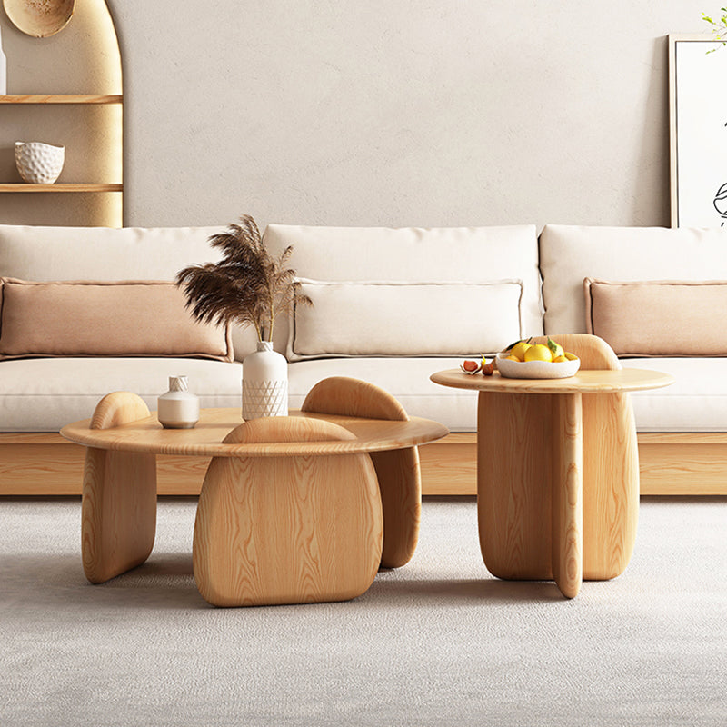 Contemporary Solid Wood Coffee Table Light Wood Coffee Cocktail Table