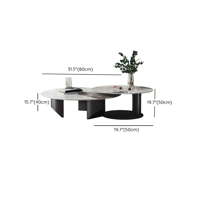 Slate Round Modern Coffee Table No Distressing Coffee Table Set