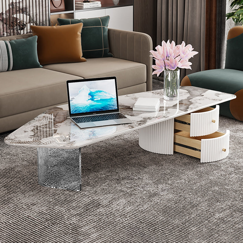 Modern Acrylic Legs Coffee Table Nesting Coffee Table Set for Living Room