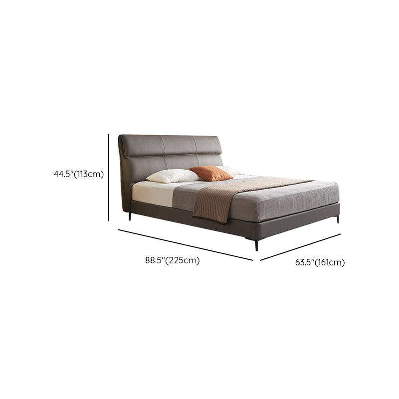 Contemporary Genuine Leather Mattress Included with Headboard Panel Bed