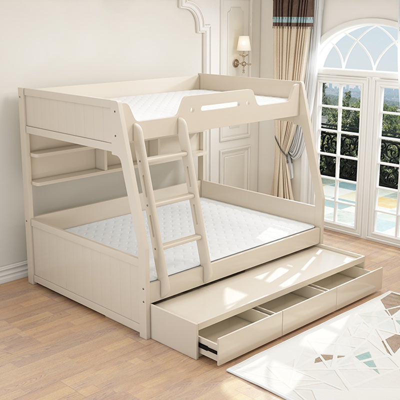 Solid Color Wood Bunk Bed Modern No Distressing Mattress Included Bunk Bed