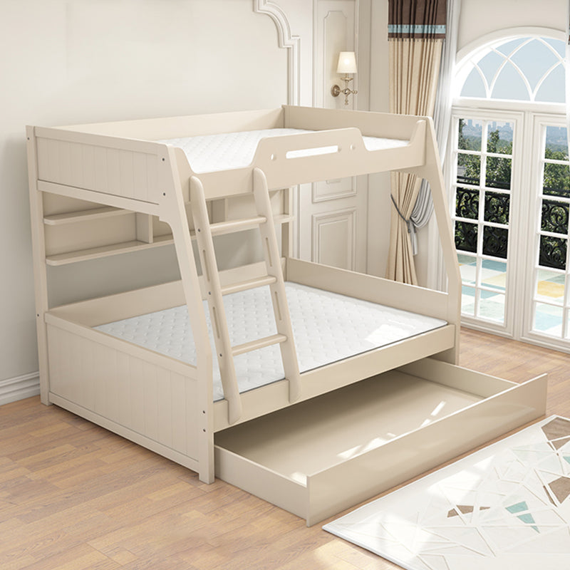 Solid Color Wood Bunk Bed Modern No Distressing Mattress Included Bunk Bed