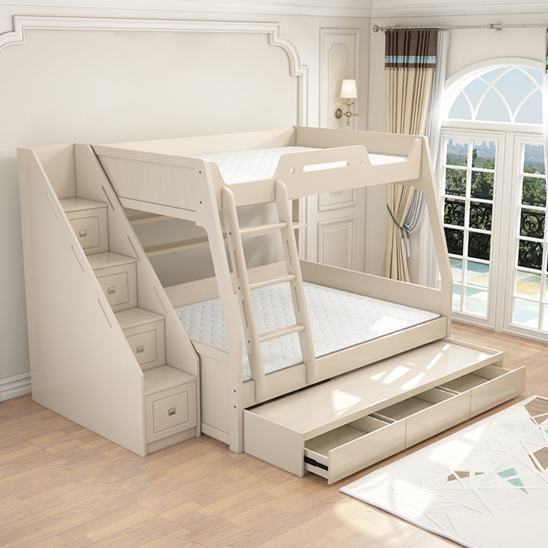 Solid Color Wood Bunk Bed Modern No Distressing Mattress Included Bunk Bed