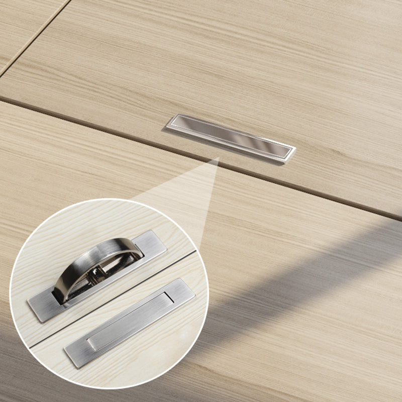 Light Brown Platform Bed Scandinavian 13.77" Tall Bed Frame with Storage Drawers