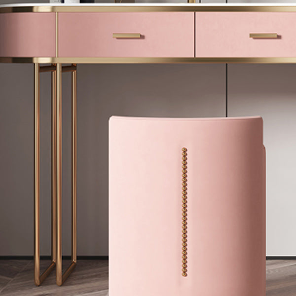 29.52" Height Pink Slate Top Dressing Table with Drawers Make-up Vanity