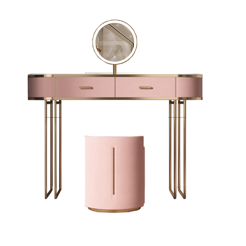 29.52" Height Pink Slate Top Dressing Table with Drawers Make-up Vanity