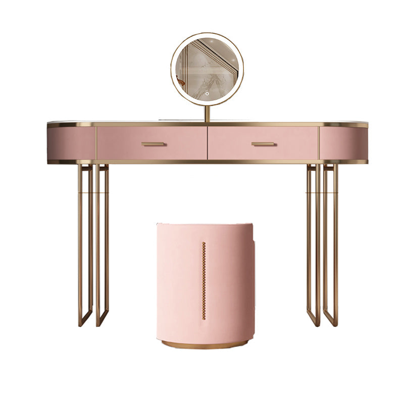 29.52" Height Pink Slate Top Dressing Table with Drawers Make-up Vanity