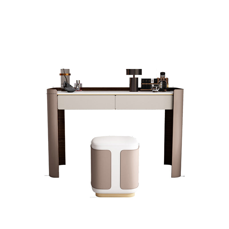 Contemporary 30.7" Height Slate Top Table Makeup Vanity with Drawers