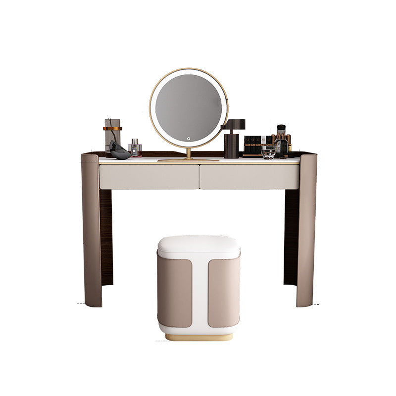Contemporary 30.7" Height Slate Top Table Makeup Vanity with Drawers