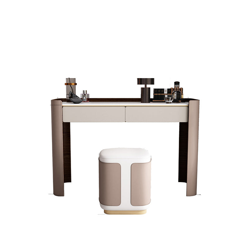 Contemporary 30.7" Height Slate Top Table Makeup Vanity with Drawers