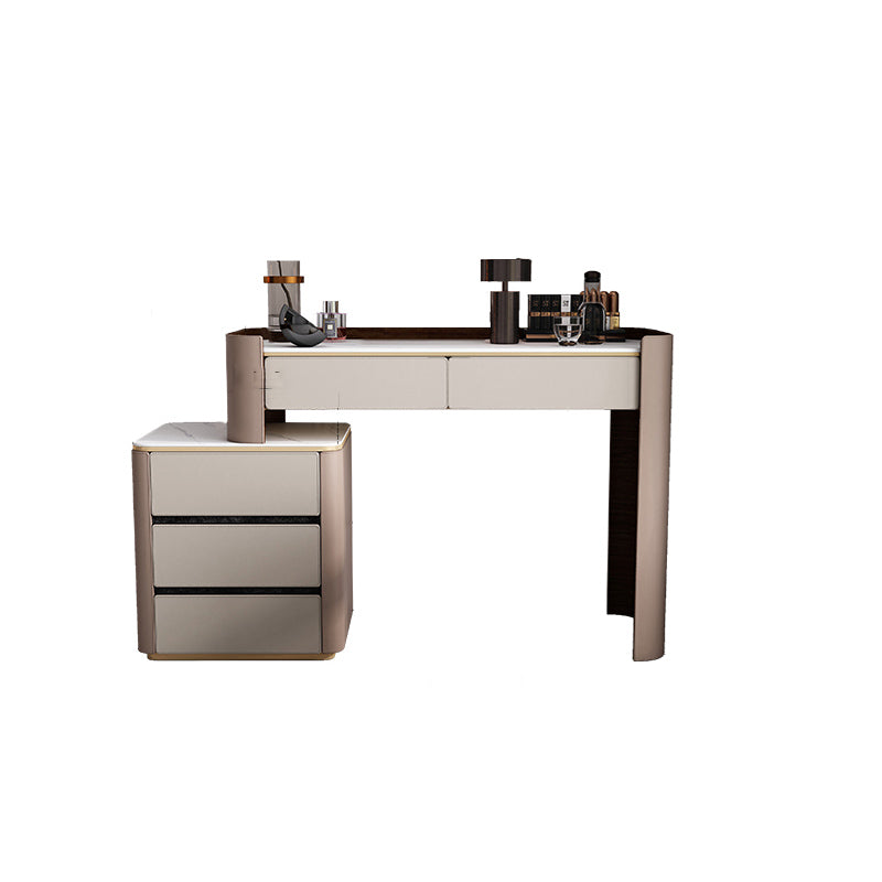 Contemporary 30.7" Height Slate Top Table Makeup Vanity with Drawers