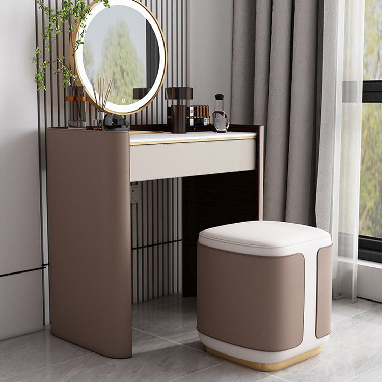 Contemporary 30.7" Height Slate Top Table Makeup Vanity with Drawers