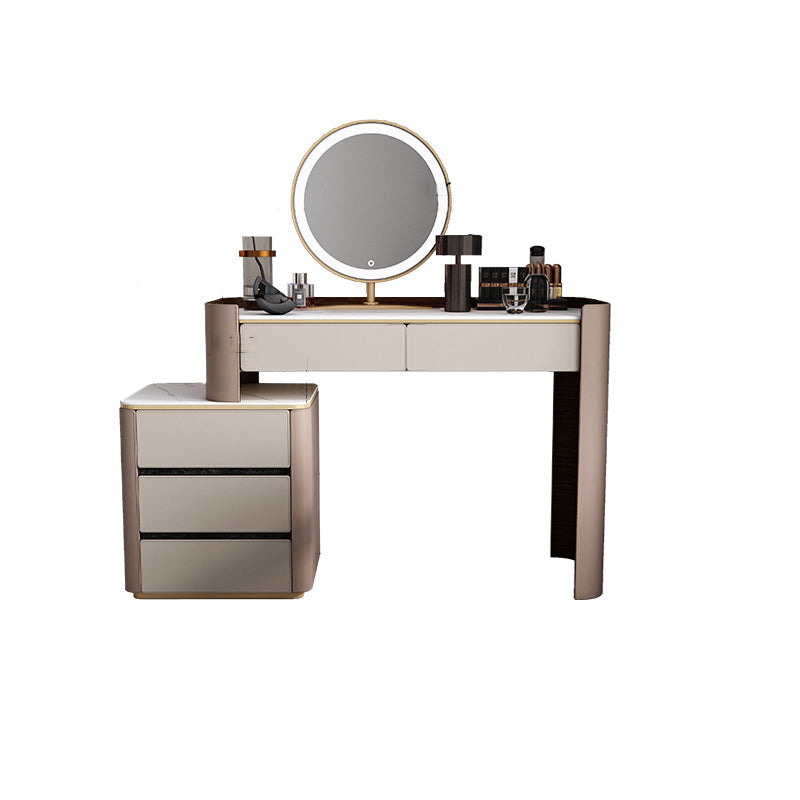 Contemporary 30.7" Height Slate Top Table Makeup Vanity with Drawers