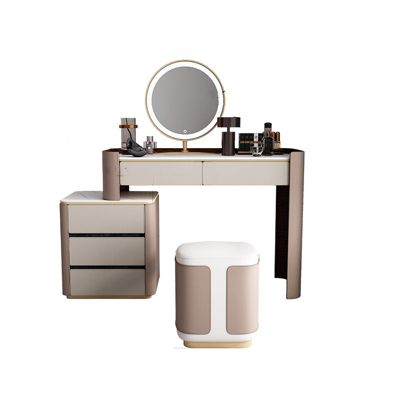 Contemporary 30.7" Height Slate Top Table Makeup Vanity with Drawers