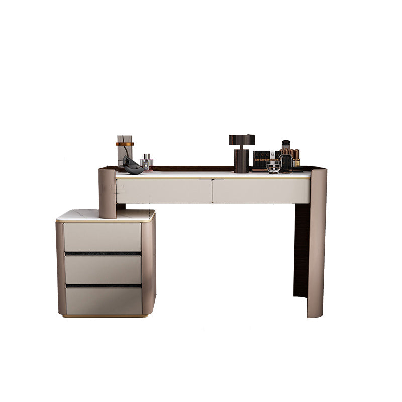 Contemporary 30.7" Height Slate Top Table Makeup Vanity with Drawers