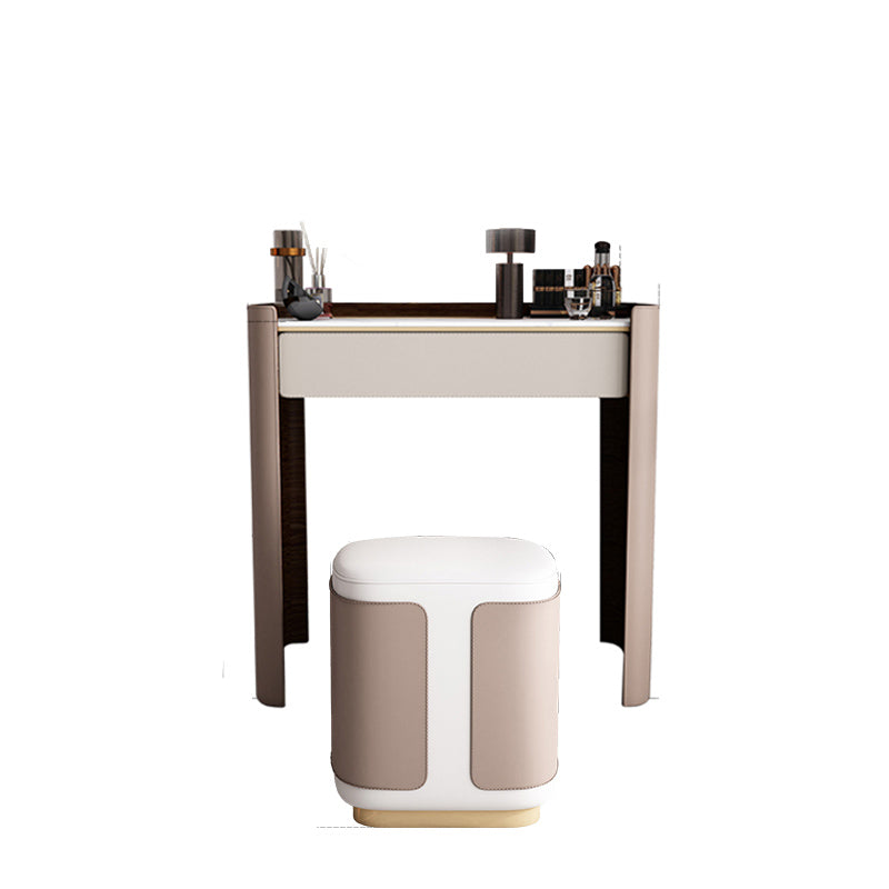 Contemporary 30.7" Height Slate Top Table Makeup Vanity with Drawers