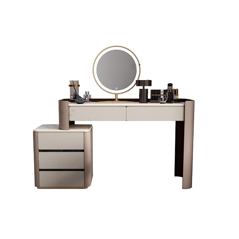 Contemporary 30.7" Height Slate Top Table Makeup Vanity with Drawers
