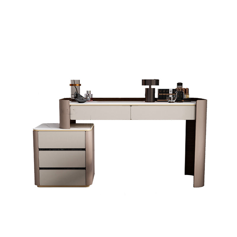 Contemporary 30.7" Height Slate Top Table Makeup Vanity with Drawers