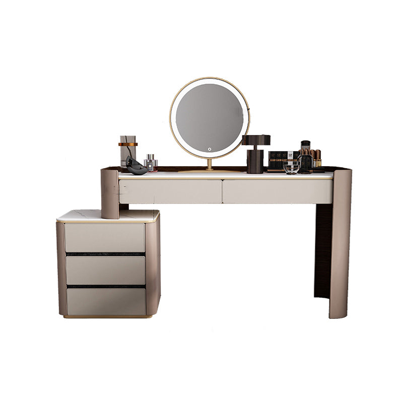 Contemporary 30.7" Height Slate Top Table Makeup Vanity with Drawers