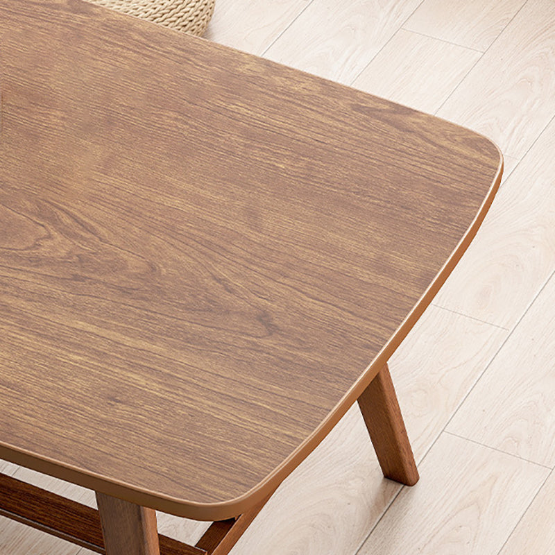 4 Legs Coffee Table Wooden Rectangle 1 Coffee Table with Storage Shelf