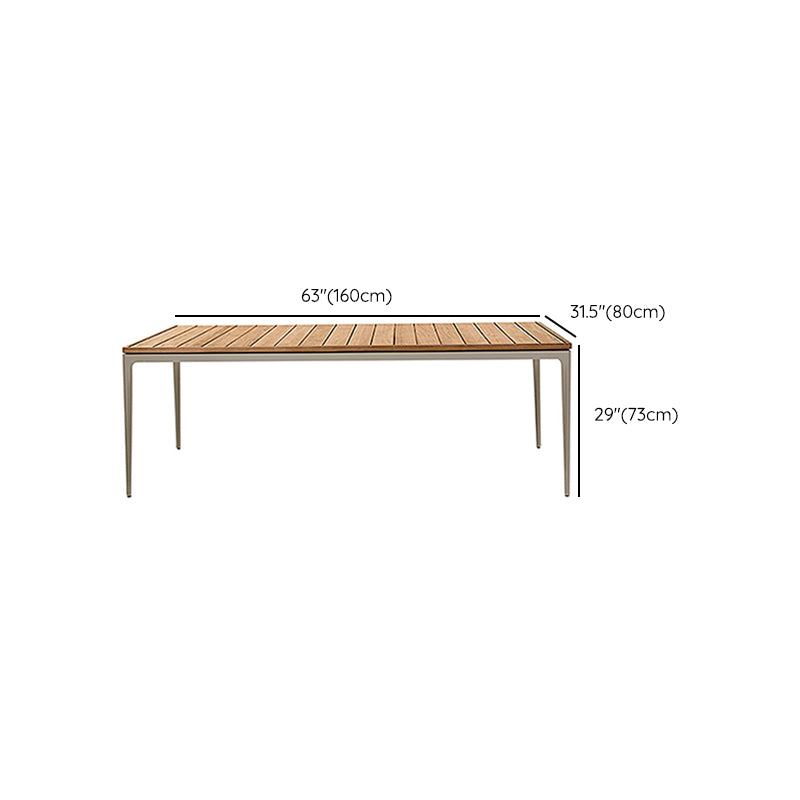 Stone/Wood Dining Table Farmhouse Table with Metal Frame for Living Room