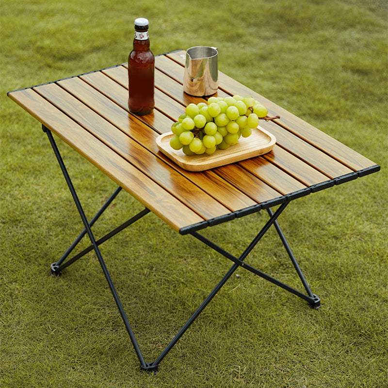 Metal Rectangle Camping Table Industrial Brown/Black Folding Table