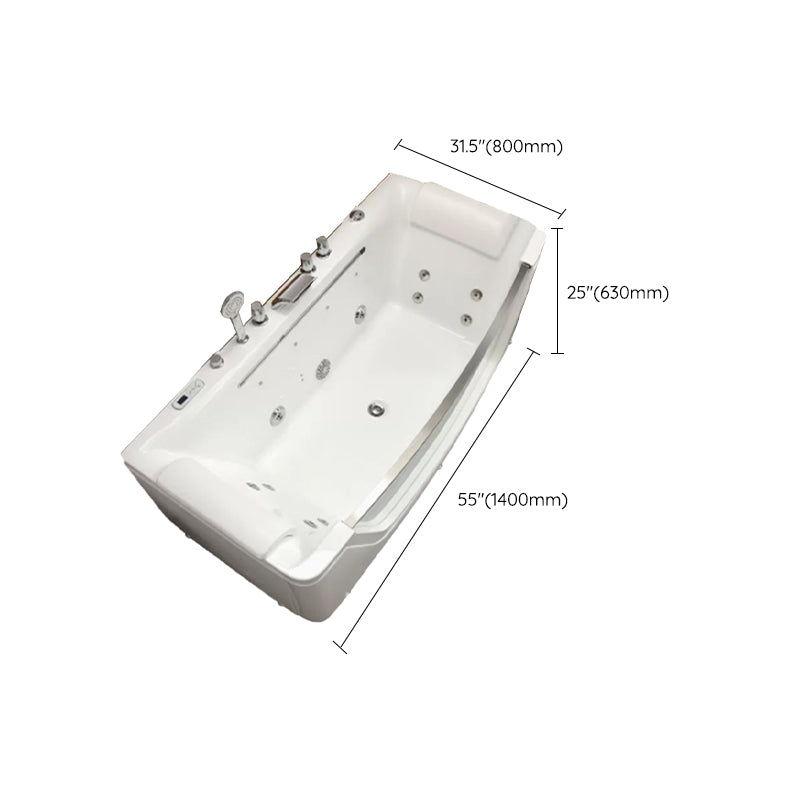 Modern Rectangle Acrylic Bathtub Back to Wall with Massage Device