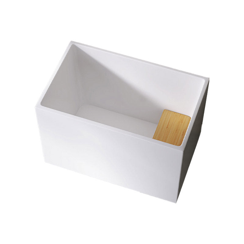 Modern Style Freestanding Bath Tub Rectangular Acrylic Soaking Bathtub in White