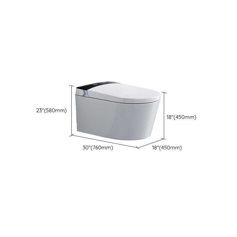 Contemporary 1-Piece Toilet Wall-mount Urine Toilet with Slow Close Seat for Washroom